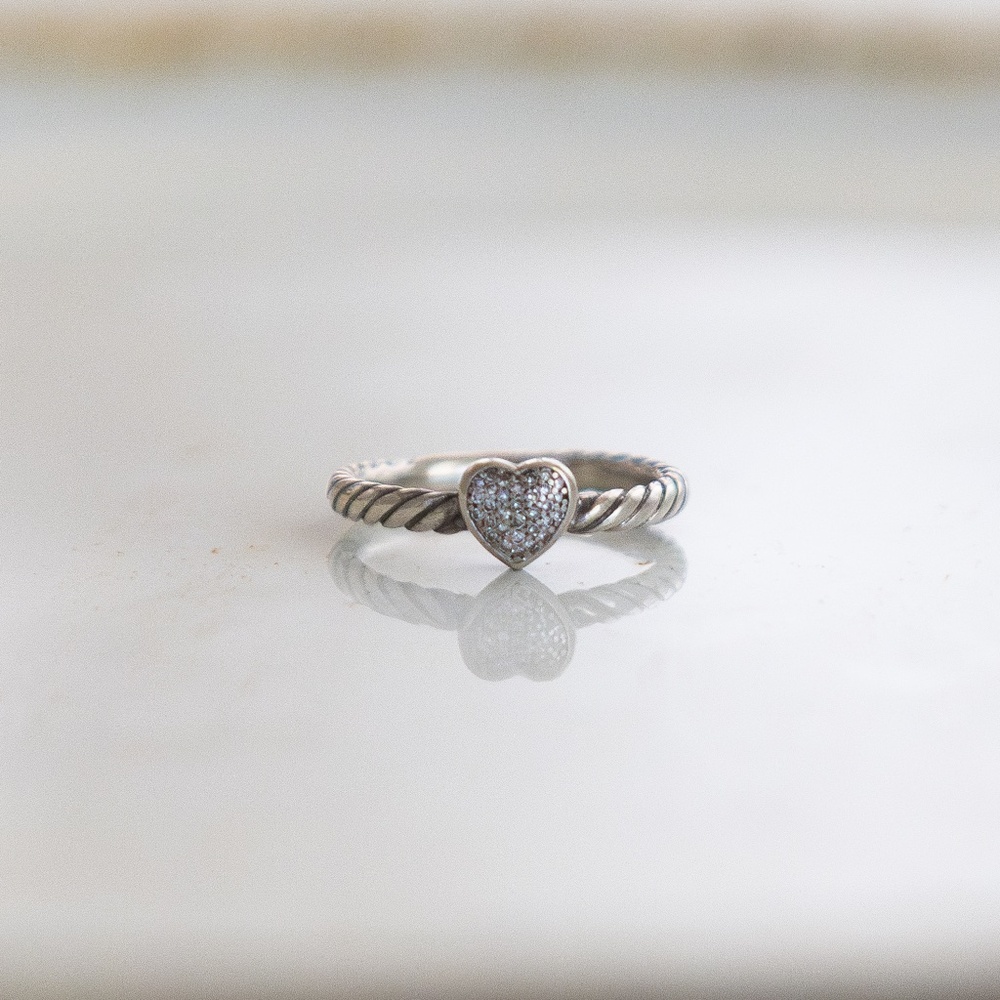 David Yurman Cable Collectibles Heart Stack Ring Size 5.5